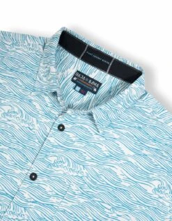 ROLL TIDES - LIGHT BLUE 7-SEAS™ BUTTON UP By Bajallama 8 ROLL TIDES - LIGHT BLUE 7-SEAS™ BUTTON UP By Bajallama -Campmor Outdoor Clothing light blue wave pattern button up