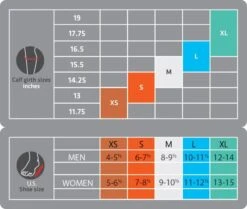 Women's Over The Calf Compression Stocking Socks (1 Pair) By DIABETIC SOCK CLUB -Campmor Outdoor Clothing size chart