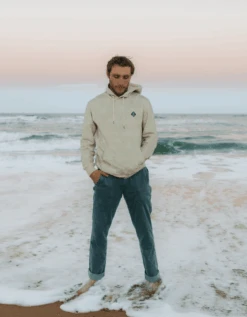 NAZCA LINES - HELSINKI COTTON HOODIE By Bajallama -Campmor Outdoor Clothing tan nazca lines print hoodie