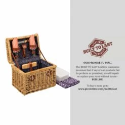 Napa Wine & Cheese Picnic Basket for 2 - Vintage Willow Wicker Set with Adeline Pattern Accessories -Campmor Outdoor Clothing vi7d5dqclkviu9inqaz3