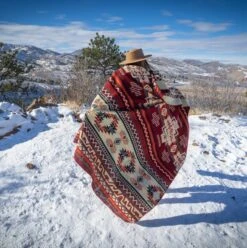 Andean Alpaca Wool Blanket - Wildfire By Alpaca Threadz -Campmor Outdoor Clothing widlfire5