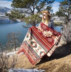 Andean Alpaca Wool Blanket - Wildfire By Alpaca Threadz -Campmor Outdoor Clothing wildfire6