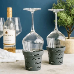 Kuppy Graphite Gray Matte Silicone – Multi-Purpose Airflow Drying Rack for Water Bottles & Glassware -Campmor Outdoor Clothing wineglasses 2