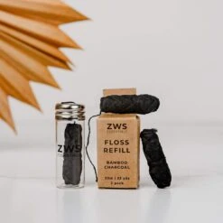 Bamboo Charcoal Floss By Zero Waste -Campmor Outdoor Clothing zero waste store bamboo charcoal floss zero waste dental floss 30m vegan biodegradable refillable 30693524209775