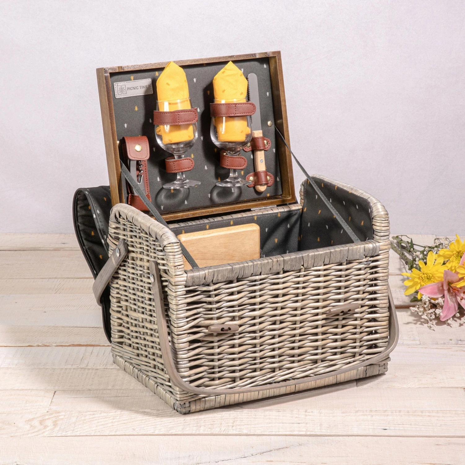 Kabrio Wine & Cheese Picnic Basket By Picnic Time Family Of Brands 1 Kabrio Wine & Cheese Picnic Basket By Picnic Time Family Of Brands