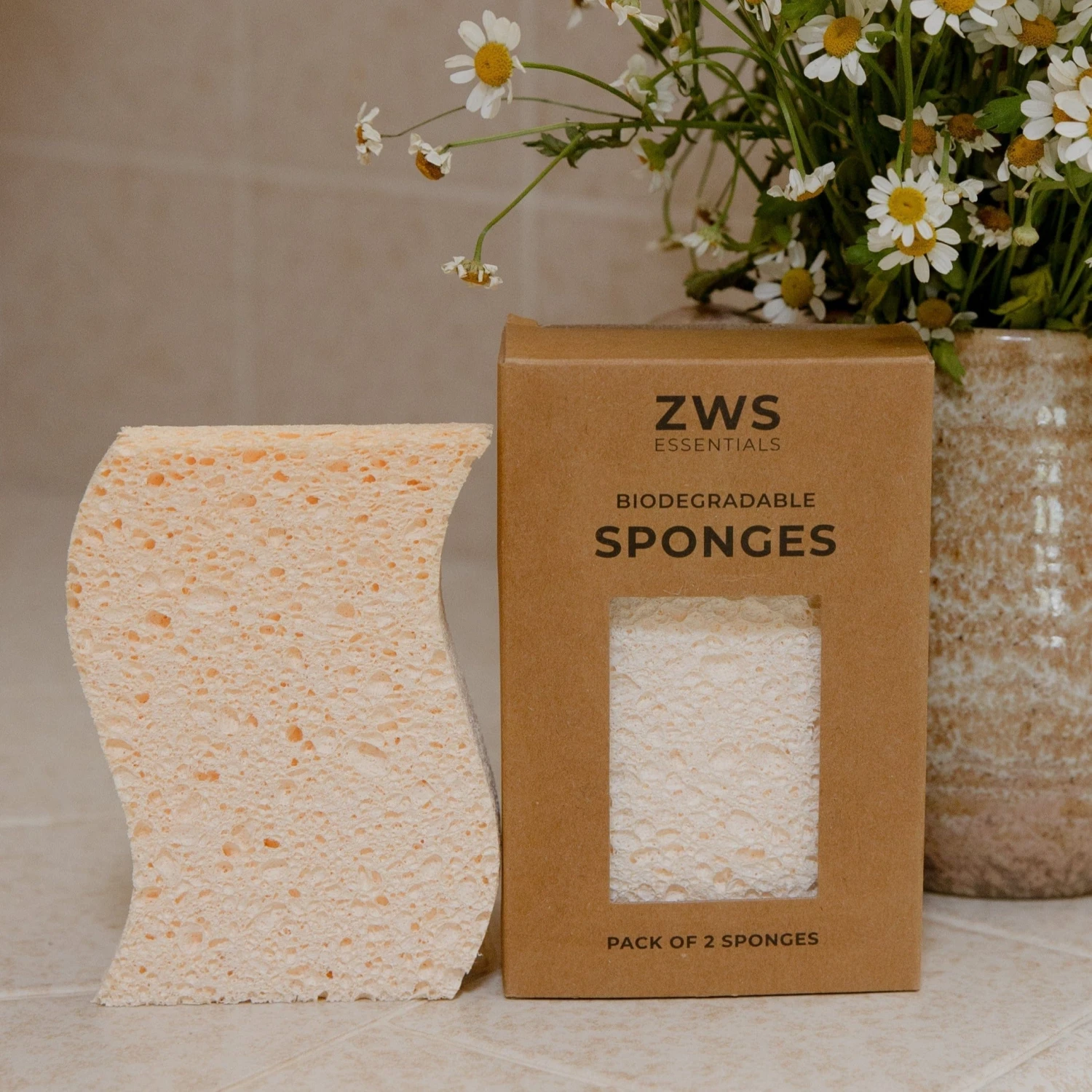 Zero Waste Cellulose Kitchen Sponges - 100% Biodegradable Wood Pulp Eco-Friendly Scrubber 1 Zero Waste Cellulose Kitchen Sponges - 100% Biodegradable Wood Pulp Eco-Friendly Scrubber