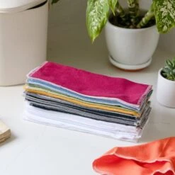 Zero Waste Organic Cotton Reusable Paper Towels – 12/24 Pack Eco-Friendly Multi-Color Cloths -Campmor Outdoor Clothing zws essentials reusable paper towels 32038434668655
